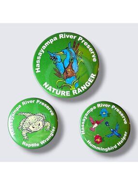 Hassayampa River Preserve Button Set Nature Ranger Reptile Wrangler Hummingbird